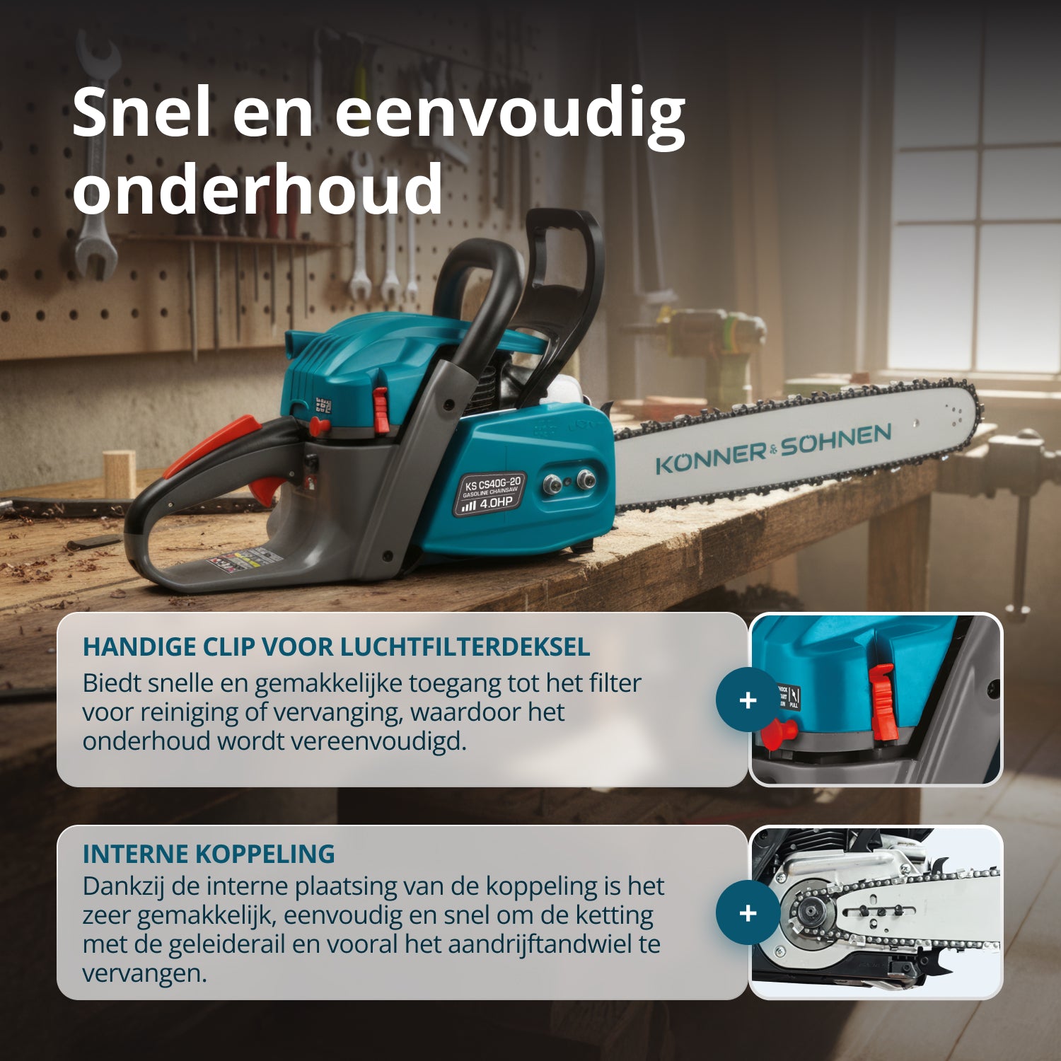 Benzinekettingzaag KS CS40G-20