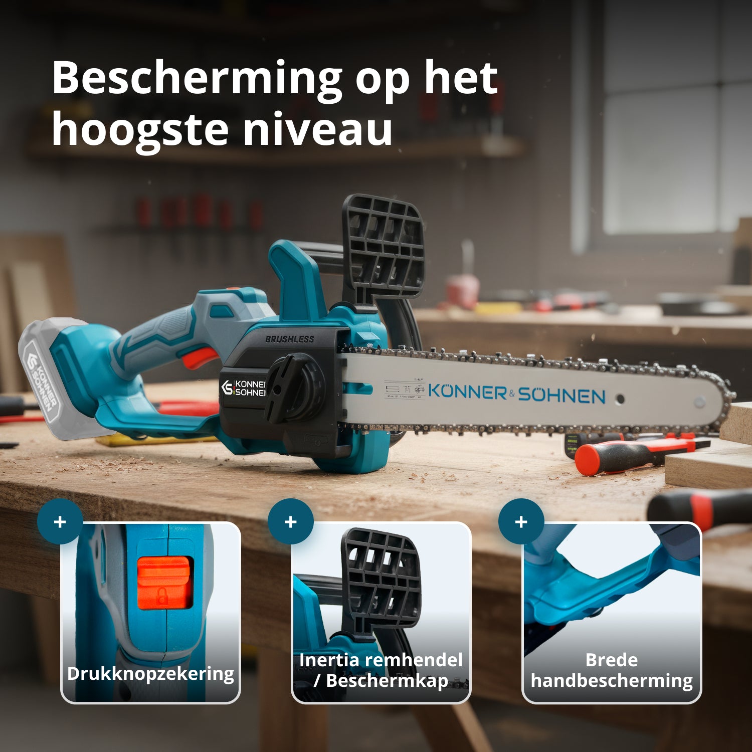 Snoerloze Mini Kettingzaag KS MCS20V-12 SET PLUS