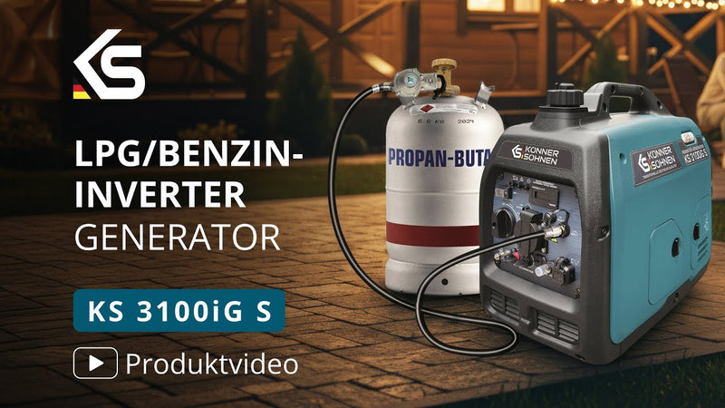 Vorstellung und Start des Inverter-Generators Könner & Söhnen KS 3100iG S (Benzin/Gas, 2.8 / 3.1 kW)