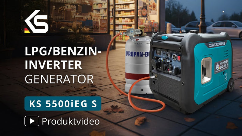 Vorstellung und Start des Inverter-Generators Könner & Söhnen KS 5500iEG S (Benzin / Gas, 5.5 kW)