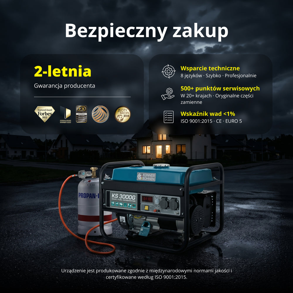 Generator LPG/Benzyna „Könner & Söhnen” KS 3000G (Odnowiony – stan idealny)