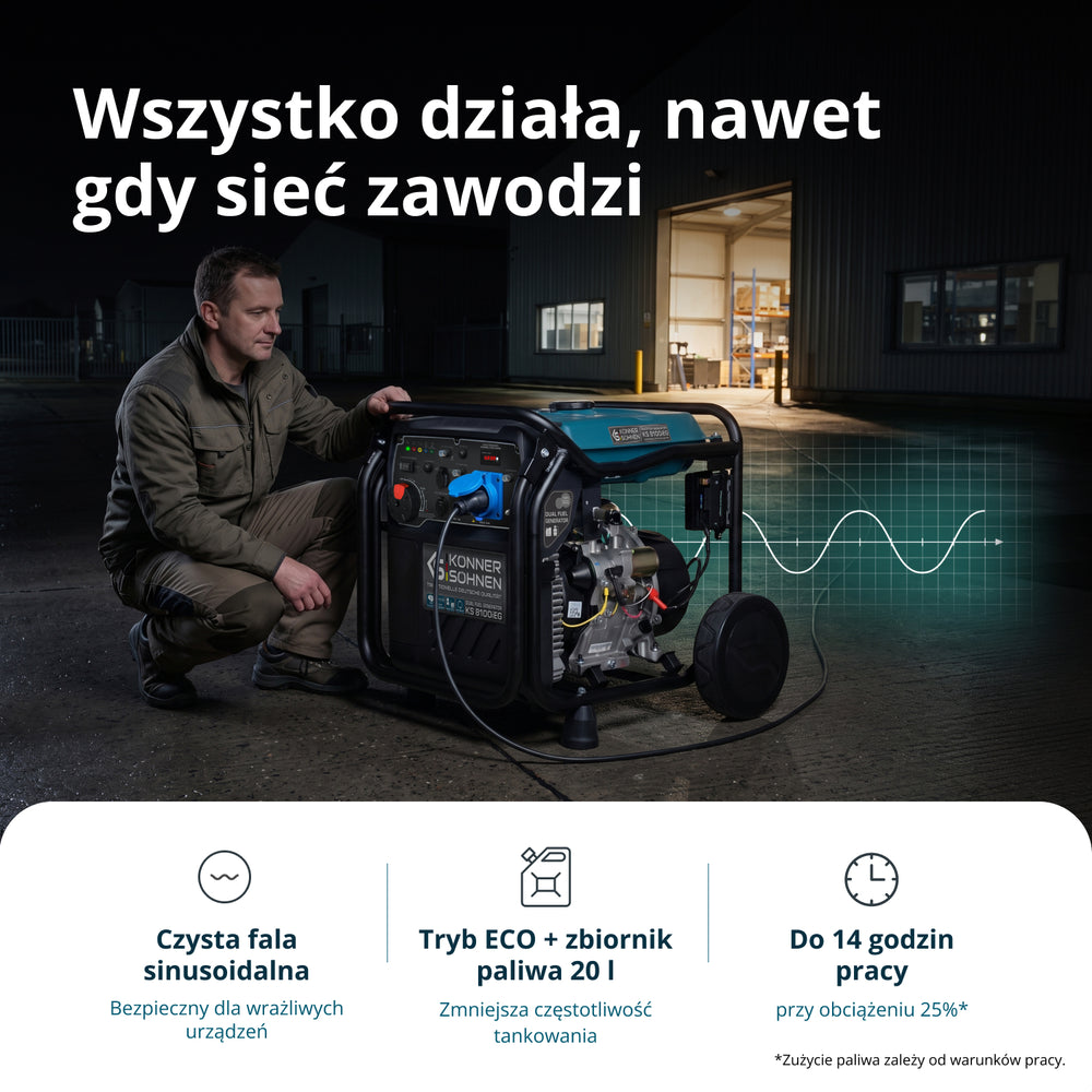Inwerterowy generator LPG/benzyna KS 8100iEG