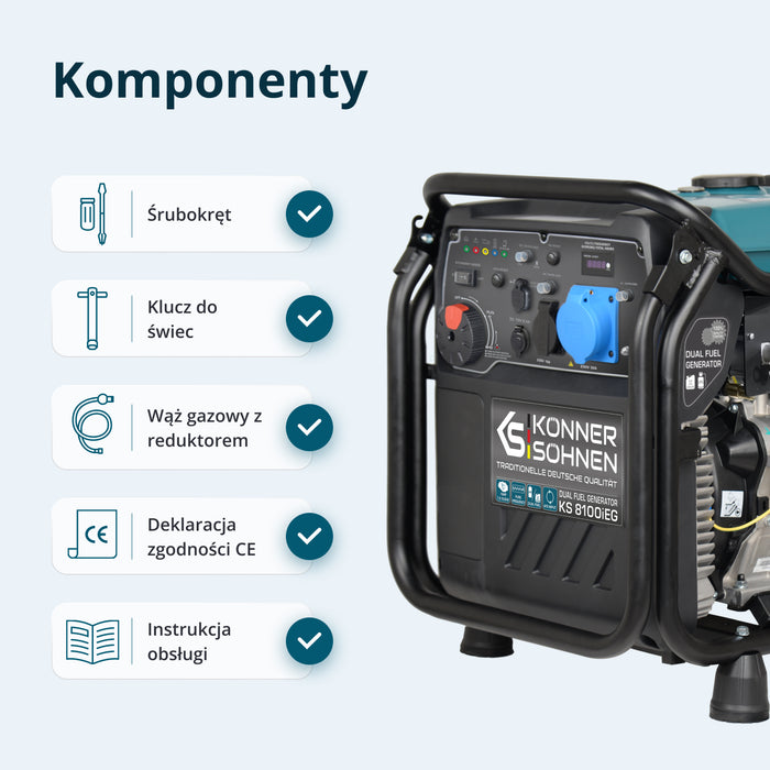 Inwerterowy generator LPG/benzyna KS 8100iEG