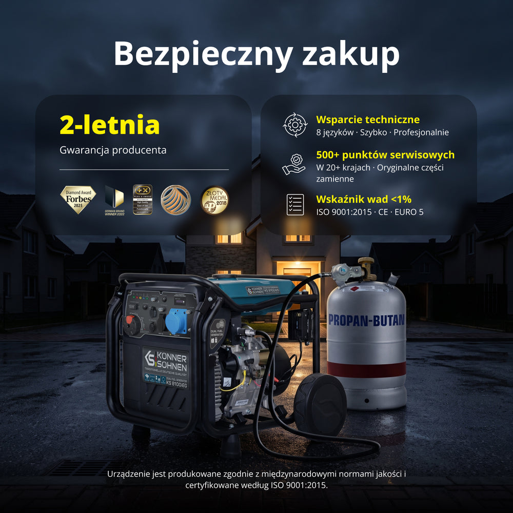 Inwerterowy generator LPG/benzyna KS 8100iEG