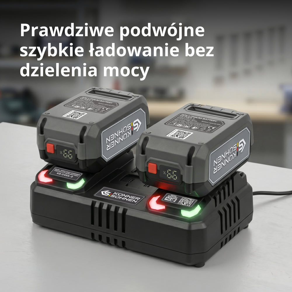 Podwójna ładowarka do akumulatorów 20V KS C45A-2