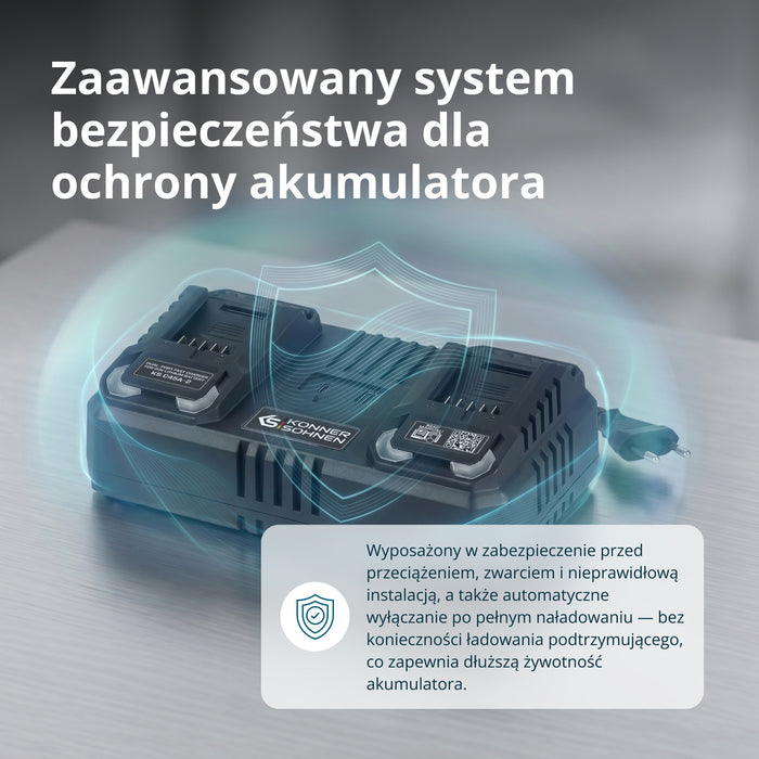 Podwójna ładowarka do akumulatorów 20V KS C45A-2