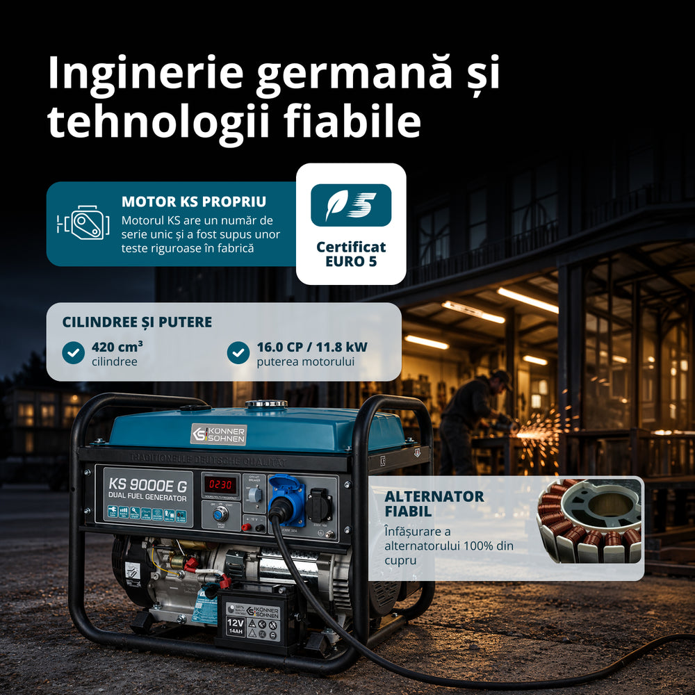 Generator LPG/Benzină „Könner & Söhnen” KS 9000E G