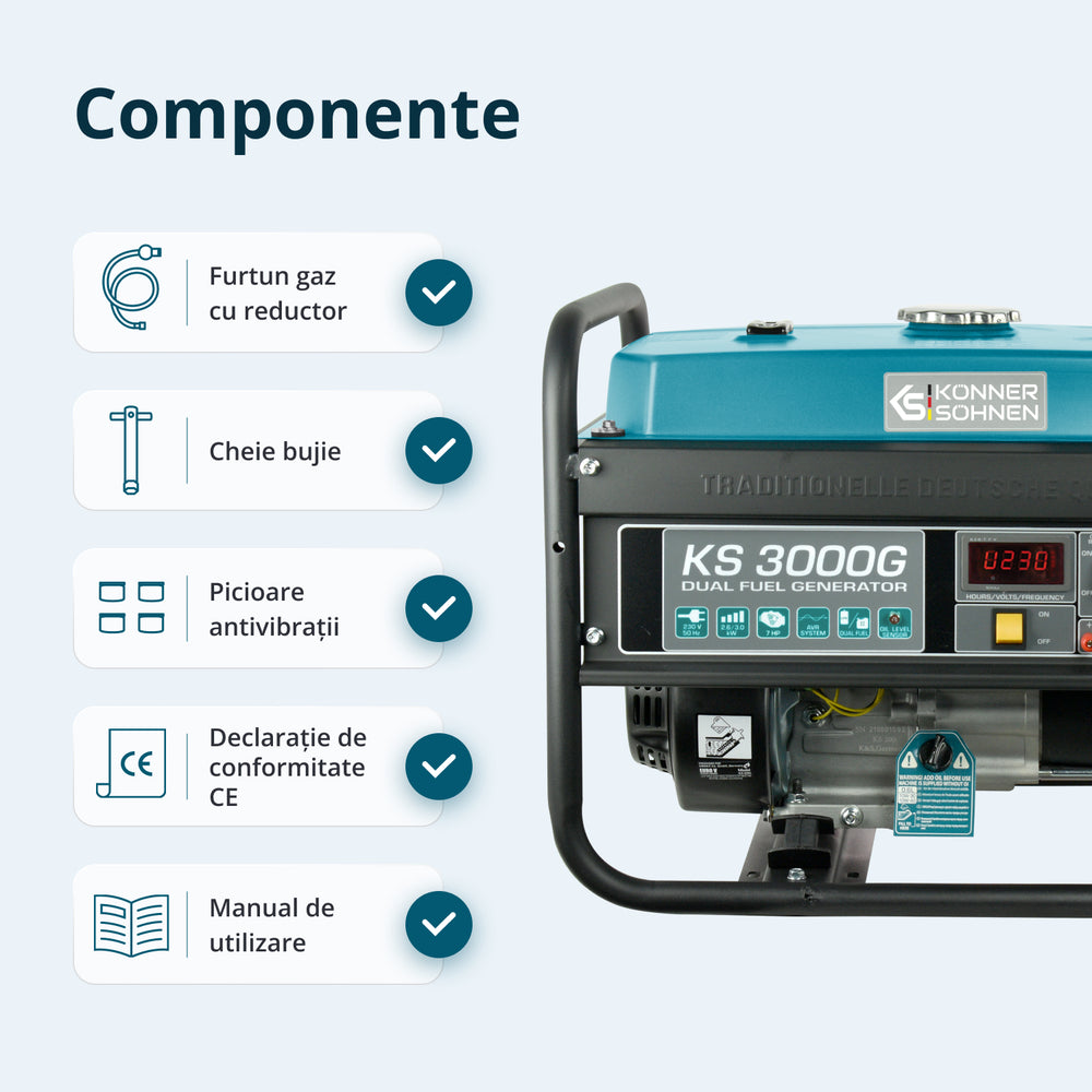 Generator LPG/Benzină „Könner & Söhnen” KS 3000G