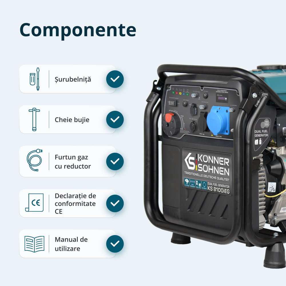 Generator cu inverter pe GPL/benzină KS 8100iEG