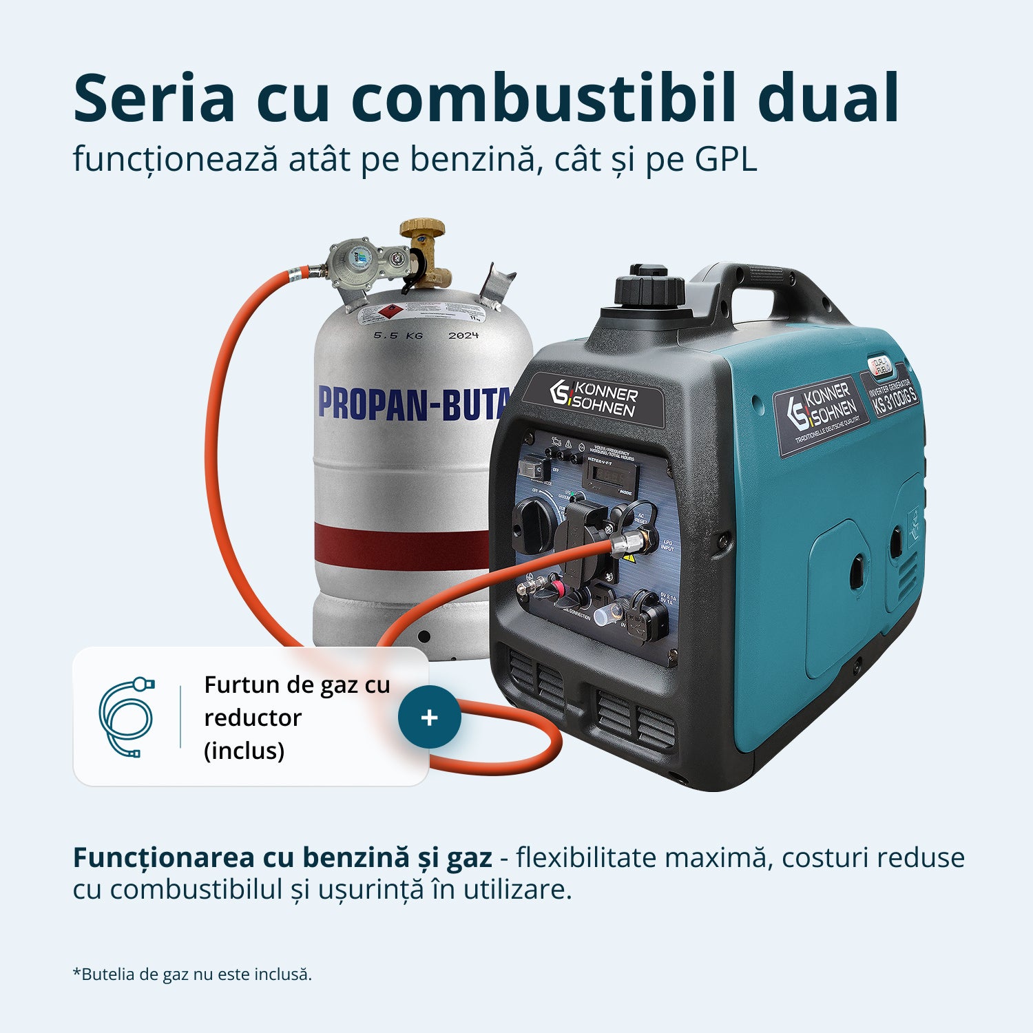 Generator cu inverter pe GPL/benzină KS 3100iG S