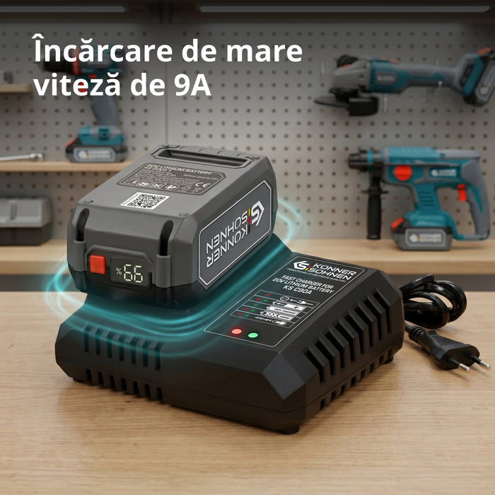 Încărcător rapid pentru baterie litiu 20 V KS C90A