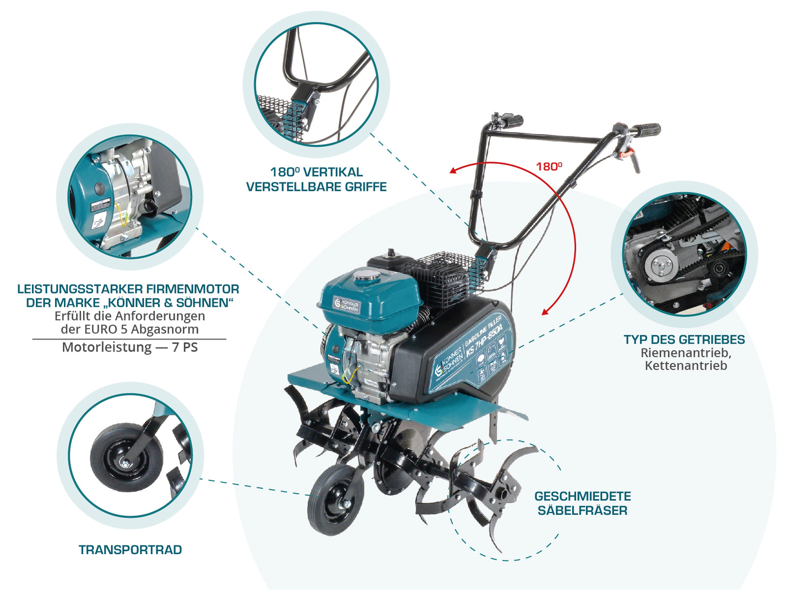 Motoazada de gasolina KS 7HP-850A