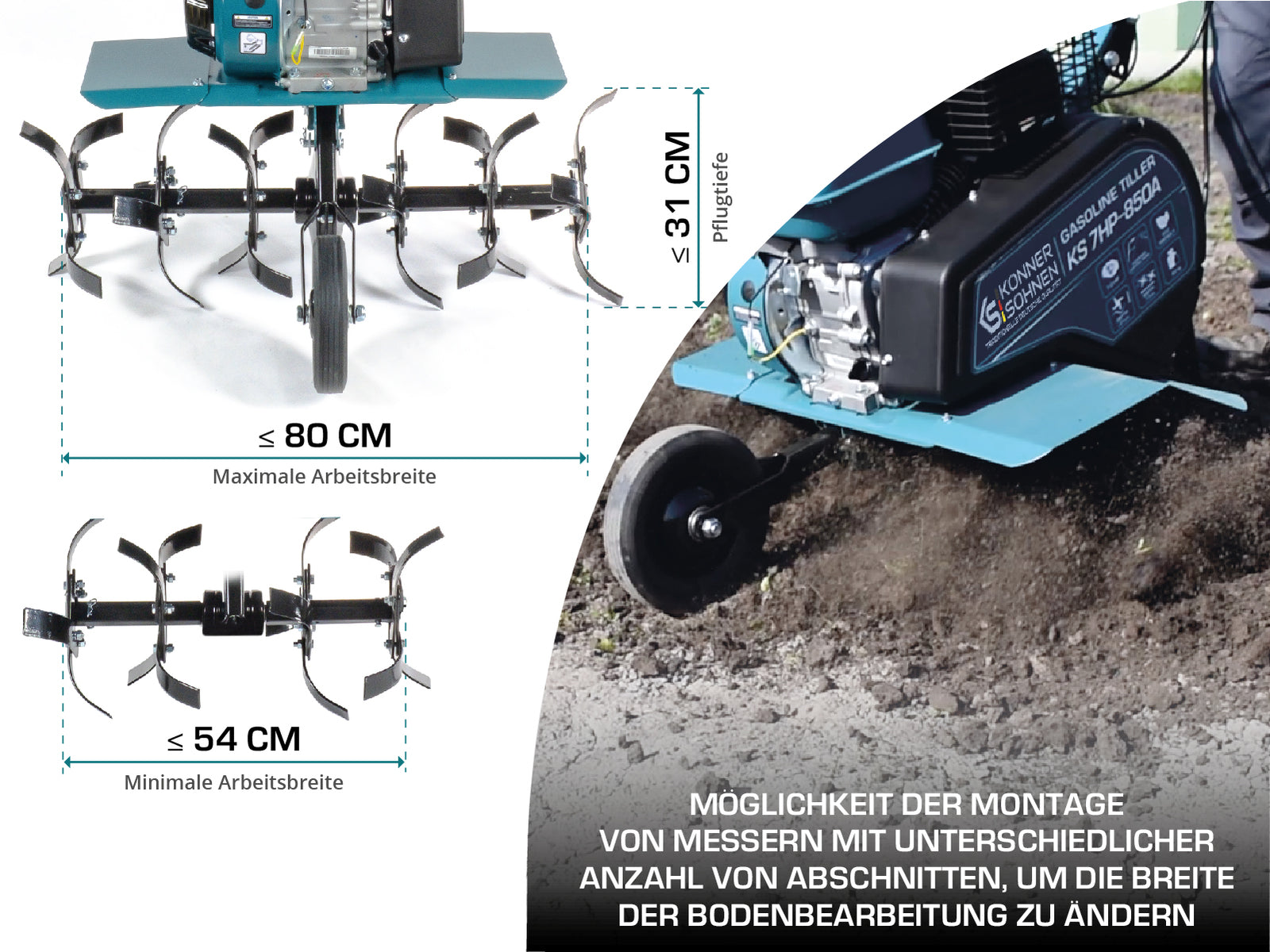 Motoazada de gasolina KS 7HP-850A