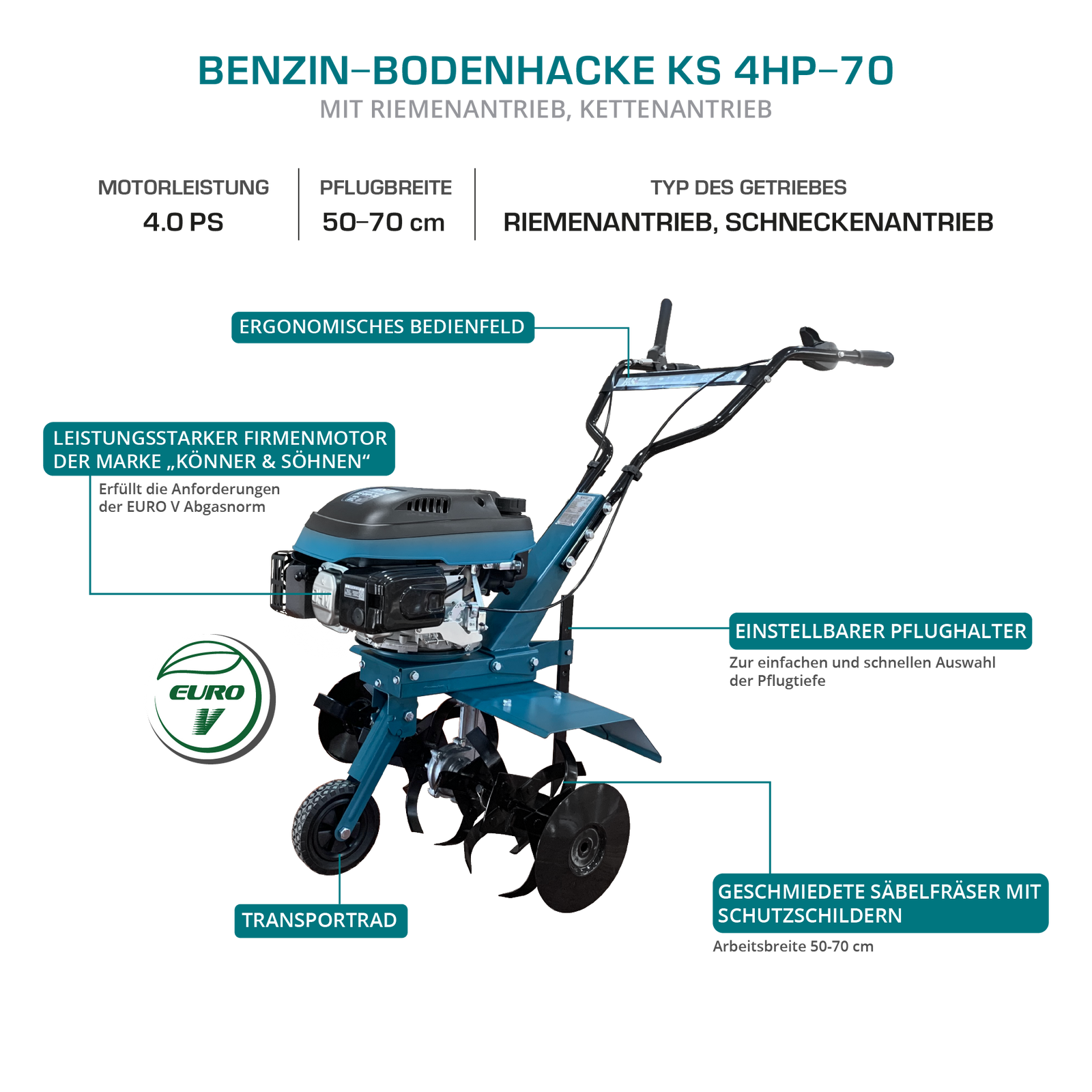 Motoazada de gasolina KS 4HP-70