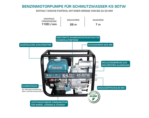 Motorpumpe für Schmutzwasser KS 80TW