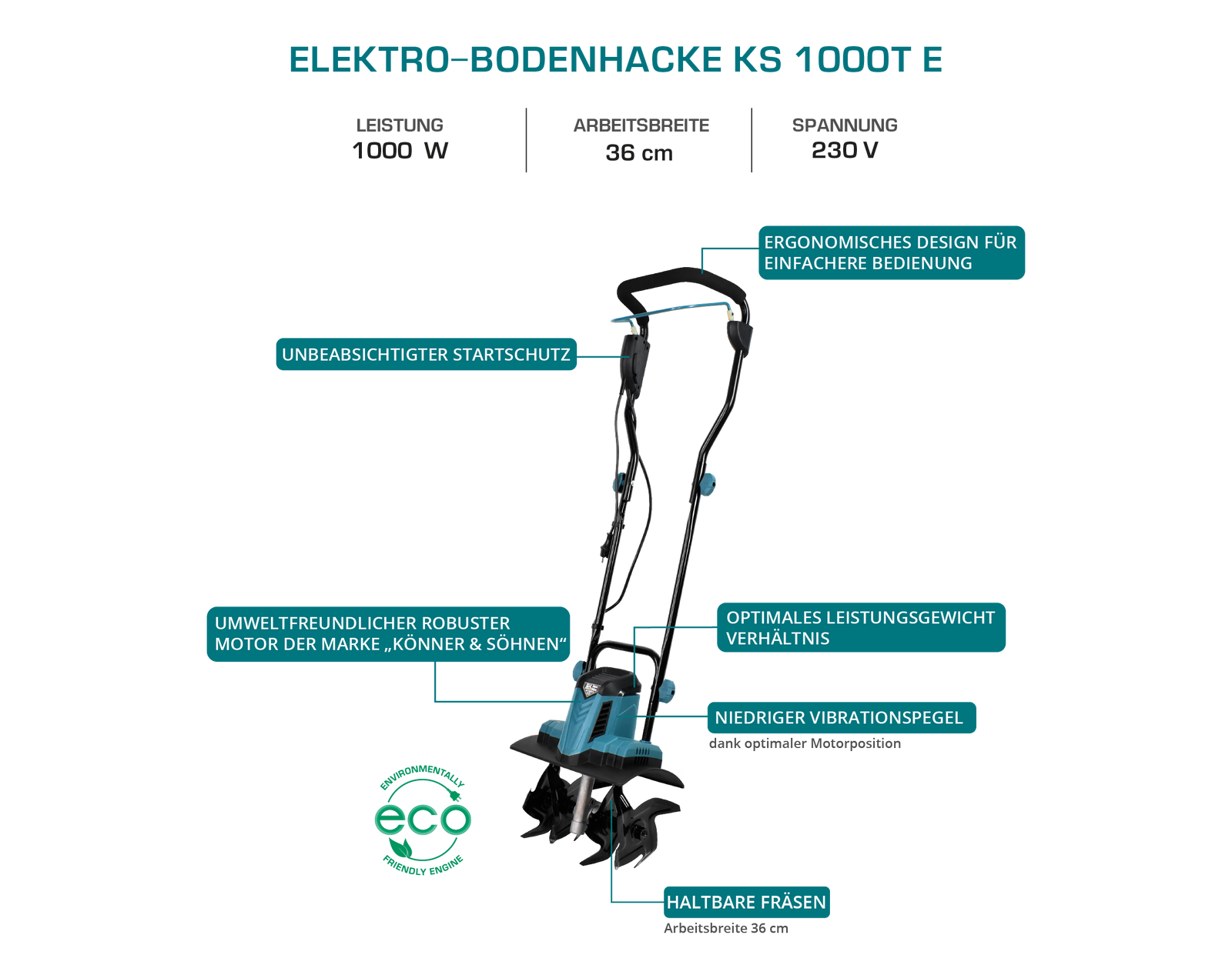 Motozappa elettrica KS 1000T E